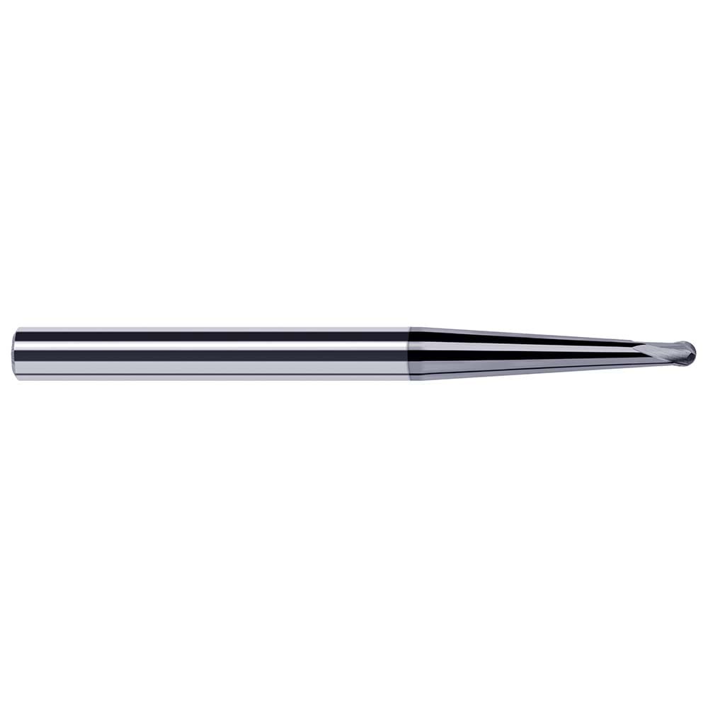 Ball End Mill: 1/8" Dia, 0.1000" LOC, 2 Flute, Solid Carbide