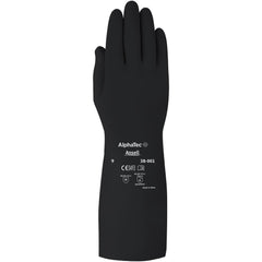 Chemical Resistant Gloves: AlphaTEC&trade; 38-001, Butyl-Coated, Water Based Butyl, Unsupported, General Purpose Chemical Resistant Gloves