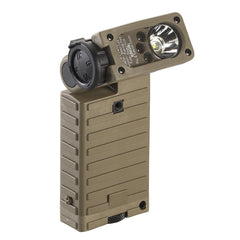 Right Angle Military Handheld Flashlight: LED, 55 Lumens, 200 hr Max Run Time, AA Battery (Included), Max Beam Distance: 69 m