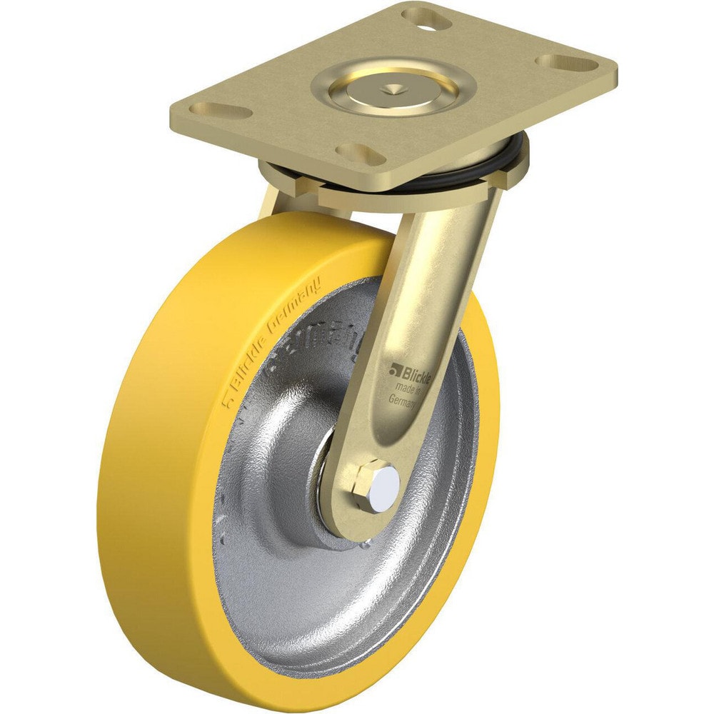 Top Plate Casters; Mount Type: Plate; Number of Wheels: 1.000; Wheel Diameter (Inch): 8; Wheel Material: Polyurethane; Wheel Width (Inch): 2; Wheel Color: Light Brown