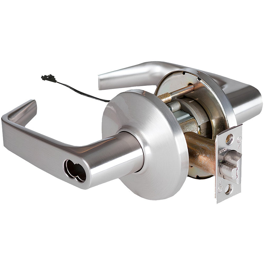 Lever Locksets; Lockset Type: Entrance; Key Type: Keyed Different; Back Set: 5; Cylinder Type: Less Core; Material: Metal; Door Thickness: 1-3/4 to 2-1/4; Finish: Satin Chrome