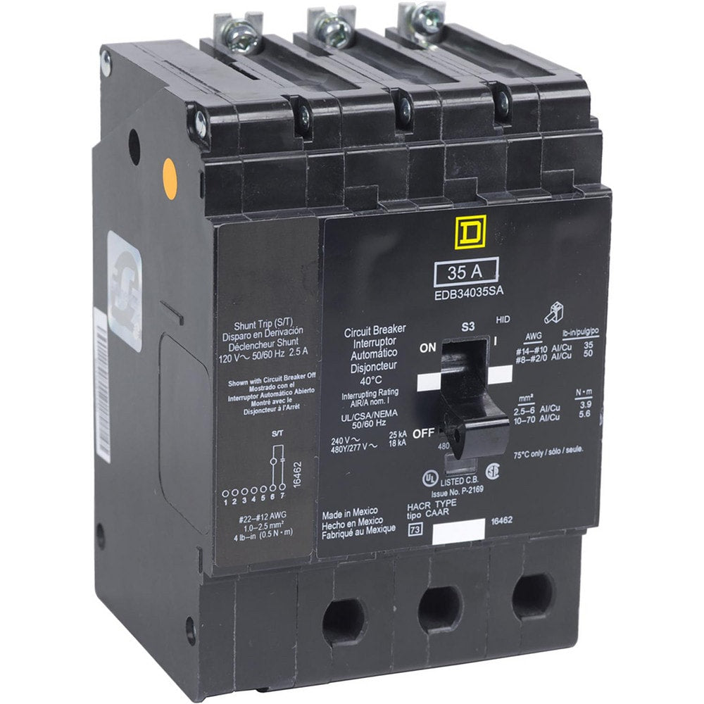 Circuit Breakers; Circuit Breaker Type: Miniature Circuit Breaker; Amperage: 70; Voltage: 480V, 277V; Wire Size (AWG): 12-2/0 (Aluminum)/14-2/0 (Copper); Number Of Poles: 3; Tripping Mechanism: Thermal-Magnetic; Terminal Connection Type: Lug; Phase: Singl