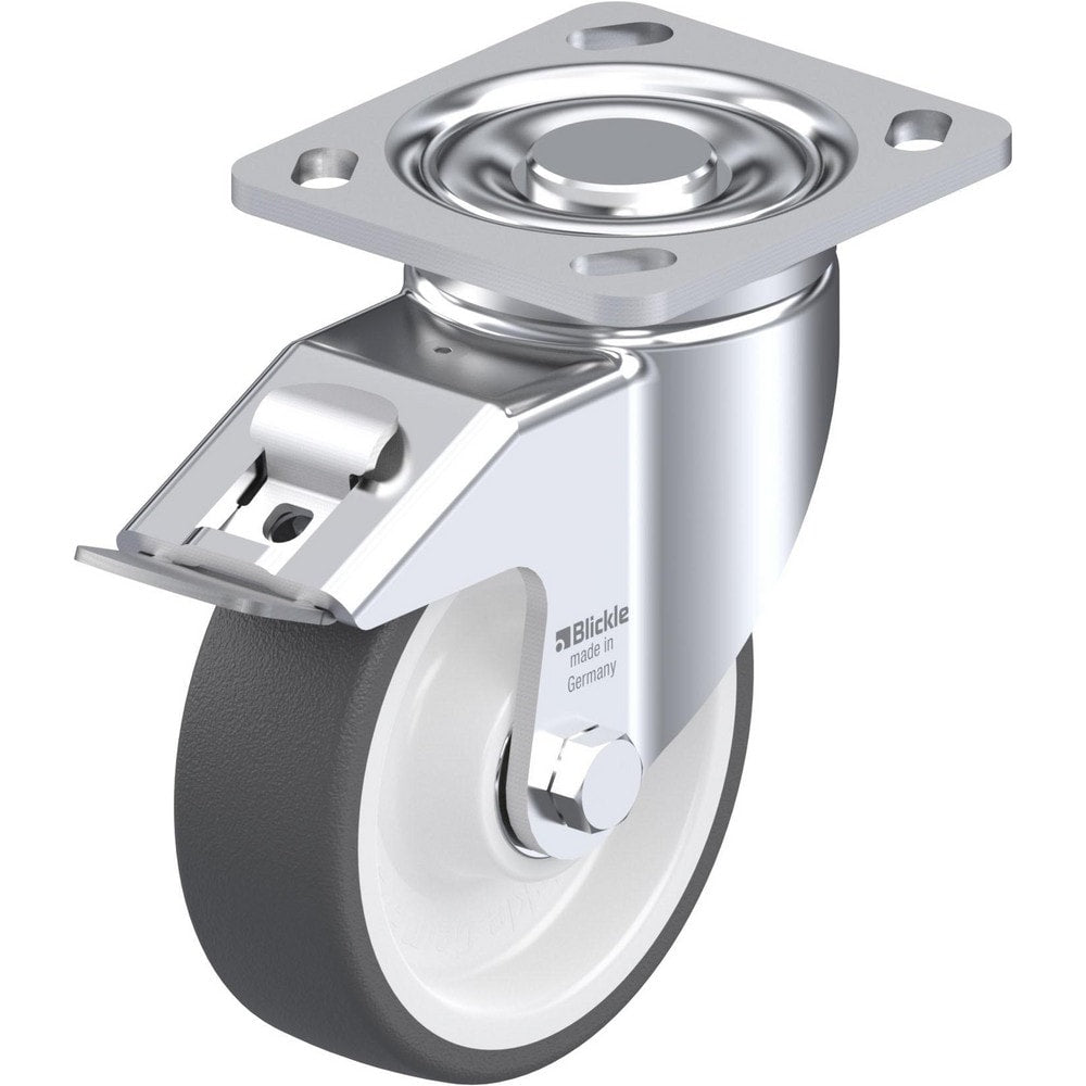 Top Plate Casters; Mount Type: Plate; Number of Wheels: 1.000; Wheel Diameter (Inch): 8; Wheel Material: Synthetic; Wheel Width (Inch): 2; Wheel Color: Gray