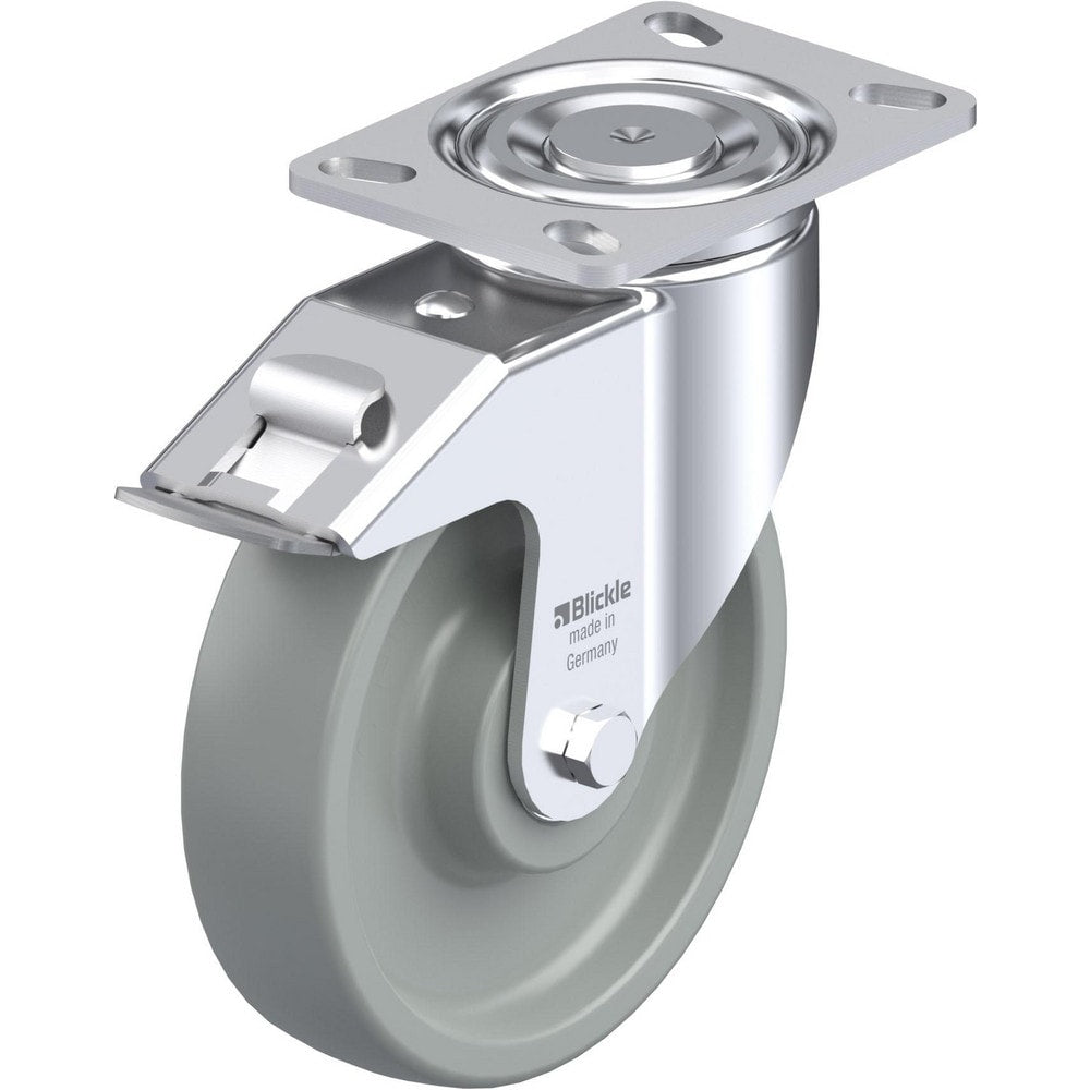 Top Plate Casters; Mount Type: Plate; Number of Wheels: 1.000; Wheel Diameter (Inch): 4; Wheel Material: Synthetic; Wheel Width (Inch): 1-3/16; Wheel Color: Dark Gray