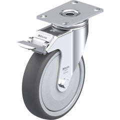 Top Plate Casters; Mount Type: Plate; Number of Wheels: 1.000; Wheel Diameter (Inch): 5; Wheel Material: Polyurethane; Wheel Width (Inch): 1-1/4; Wheel Color: Dark Gray