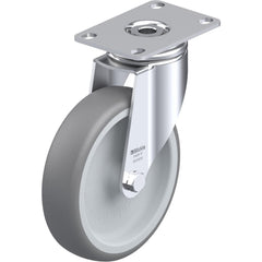 Top Plate Casters; Mount Type: Plate; Number of Wheels: 1.000; Wheel Diameter (Inch): 4; Wheel Material: Rubber; Wheel Width (Inch): 1-1/4; Wheel Color: Gray