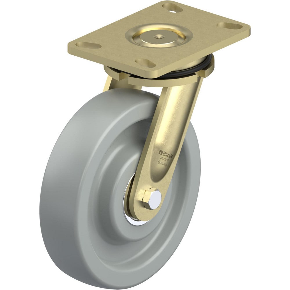 Top Plate Casters; Mount Type: Plate; Number of Wheels: 1.000; Wheel Diameter (Inch): 8; Wheel Material: Synthetic; Wheel Width (Inch): 2; Wheel Color: Gray