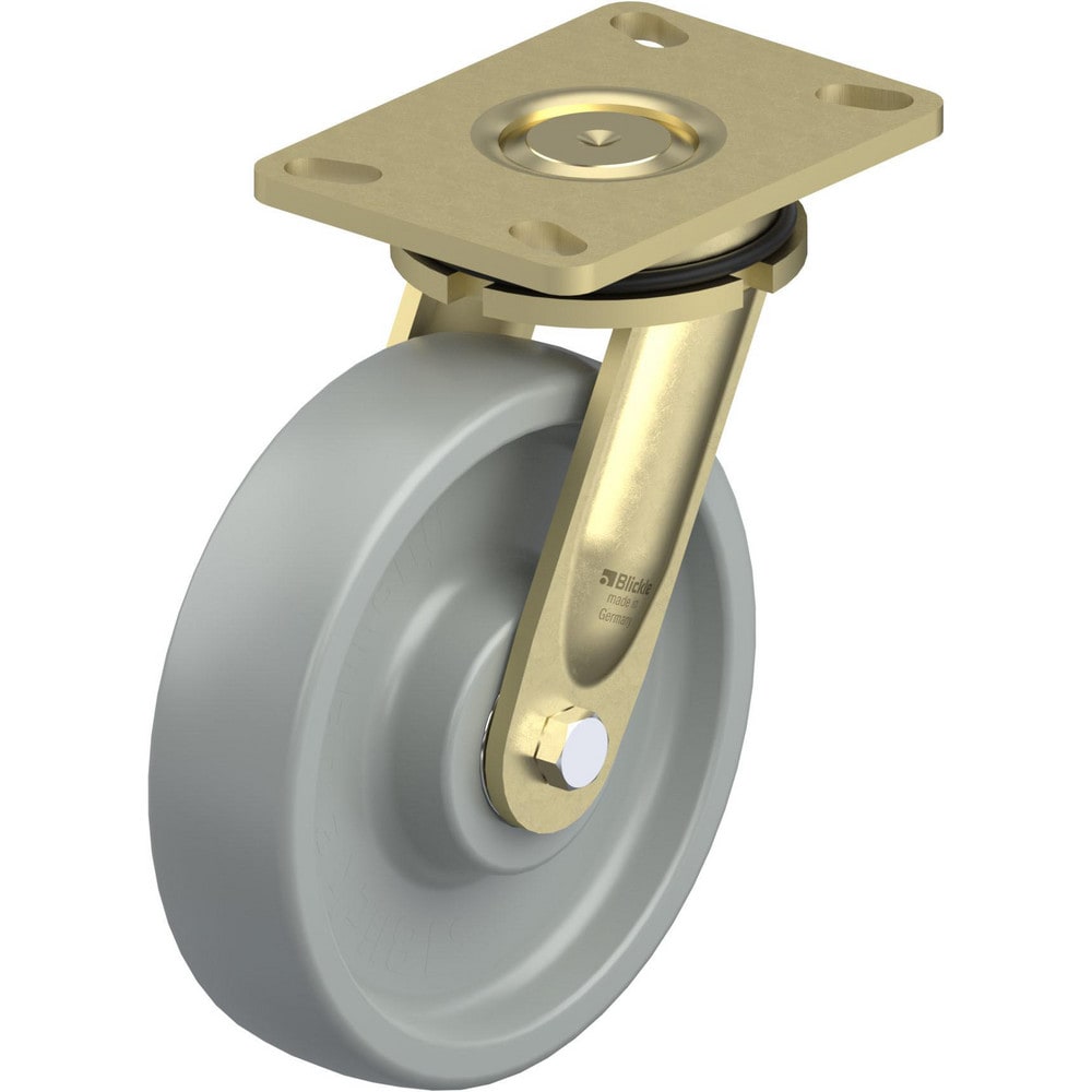 Top Plate Casters; Mount Type: Plate; Number of Wheels: 1.000; Wheel Diameter (Inch): 8; Wheel Material: Synthetic; Wheel Width (Inch): 2; Wheel Color: Gray