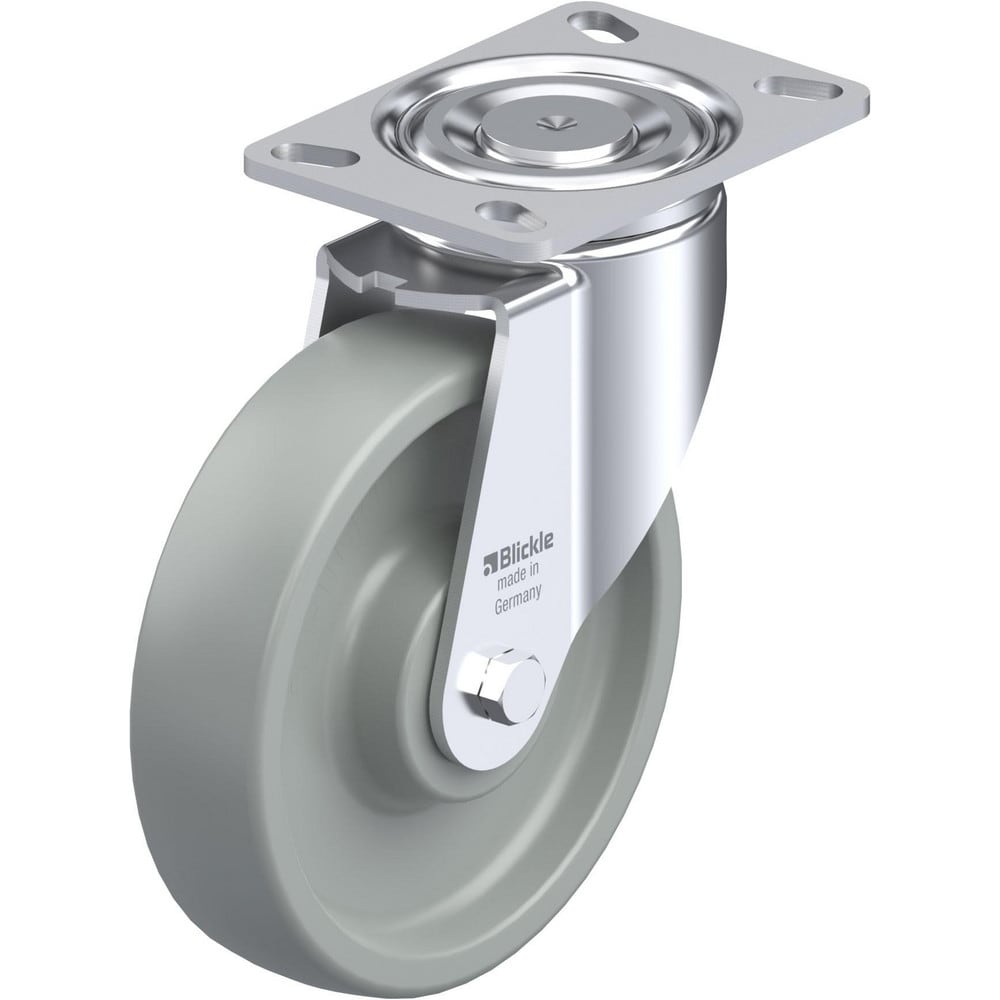 Top Plate Casters; Mount Type: Plate; Number of Wheels: 1.000; Wheel Diameter (Inch): 4; Wheel Material: Synthetic; Wheel Width (Inch): 1-1/2; Wheel Color: Dark Gray