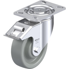 Top Plate Casters; Mount Type: Plate; Number of Wheels: 1.000; Wheel Diameter (Inch): 4; Wheel Material: Synthetic; Wheel Width (Inch): 1-1/2; Wheel Color: Dark Gray