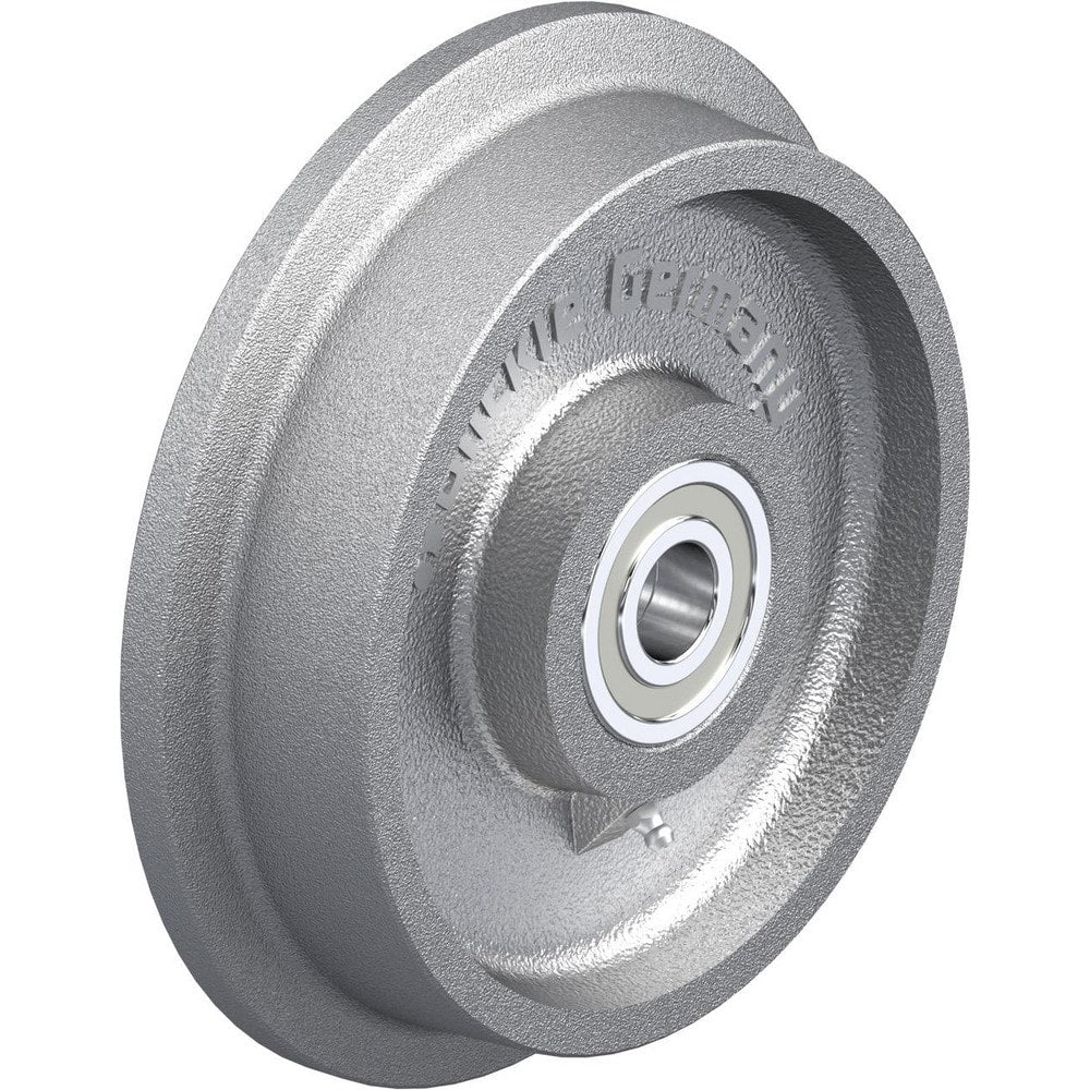 Rigid & Swivel Caster Wheel: Metal, 8" Dia, 2-1/16" Wide