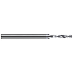 Micro Drill Bit: 0.1285" Dia, 180 deg, Solid Carbide