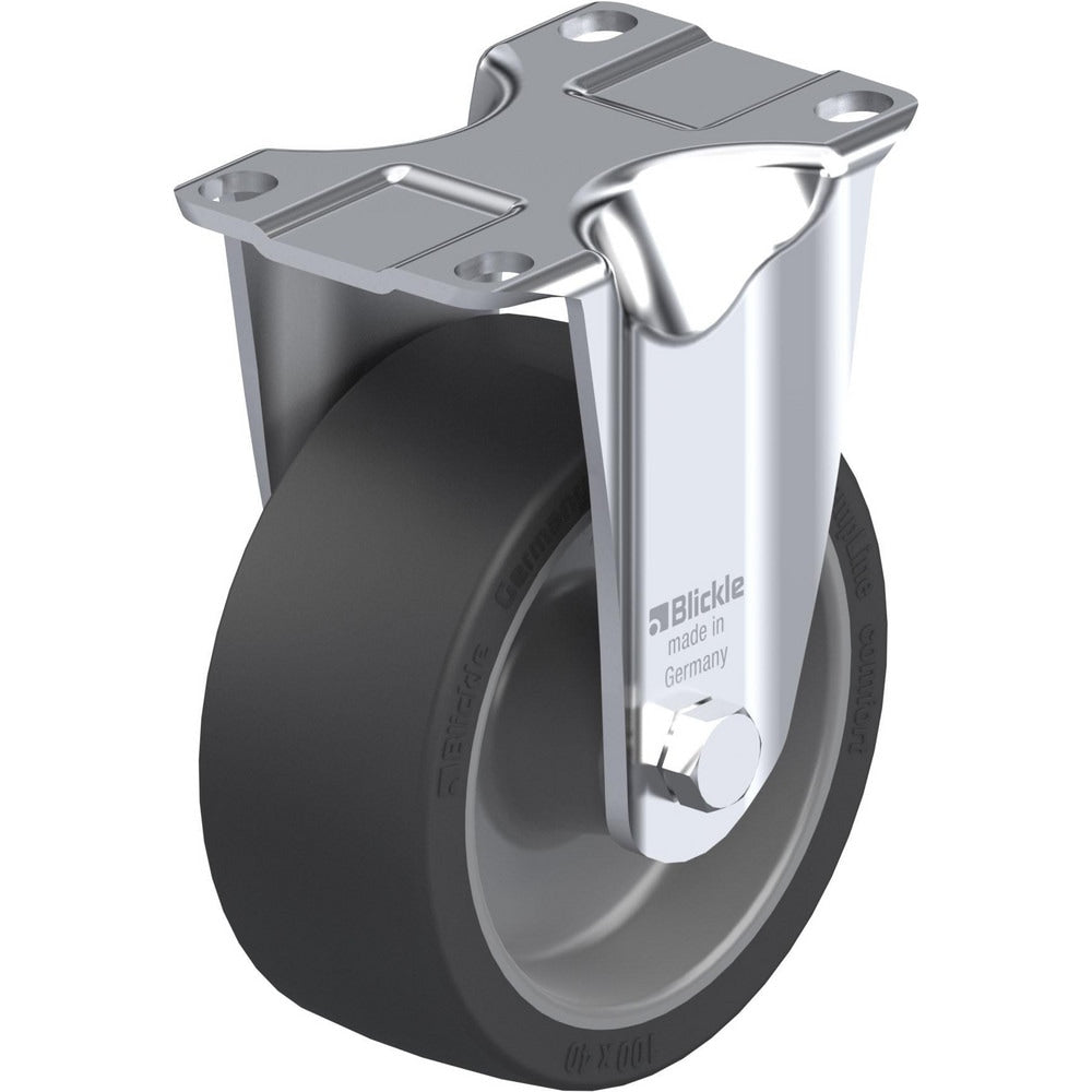 Top Plate Casters; Mount Type: Plate; Number of Wheels: 1.000; Wheel Diameter (Inch): 8; Wheel Material: Rubber; Wheel Width (Inch): 2; Wheel Color: Gray