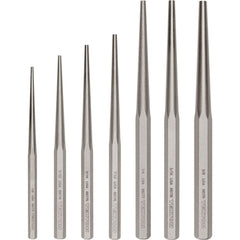 Punch Sets; Set Type: Aligning; Material: High-Carbon Steel; Punch Size Range (Inch): 1/8 - 3/8; Container Type: None; Minimum Punch Size (Decimal Inch): 0.125