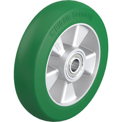 Rigid & Swivel Caster Wheel: Polyurethane, 8" Dia, 2" Wide