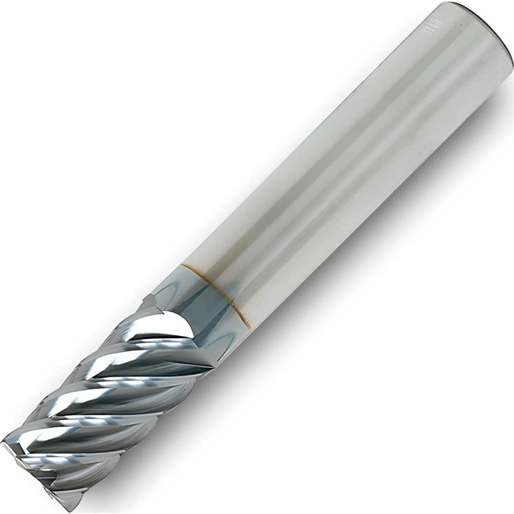 1 Dia. x 6 Overall Length 2-Flute Square End Solid Carbide SE End Mill-Round Shank-Center Cut-TiN