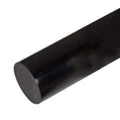 Plastic Rod: 24" Long, 2.5" Dia, Black, Opaque, 5000 - 1000 psi Tensile Strength