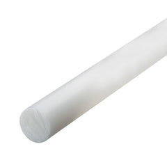 Plastic Rod: 24" Long, 3" Dia, Natural Color, Opaque, 5000 - 1000 psi Tensile Strength