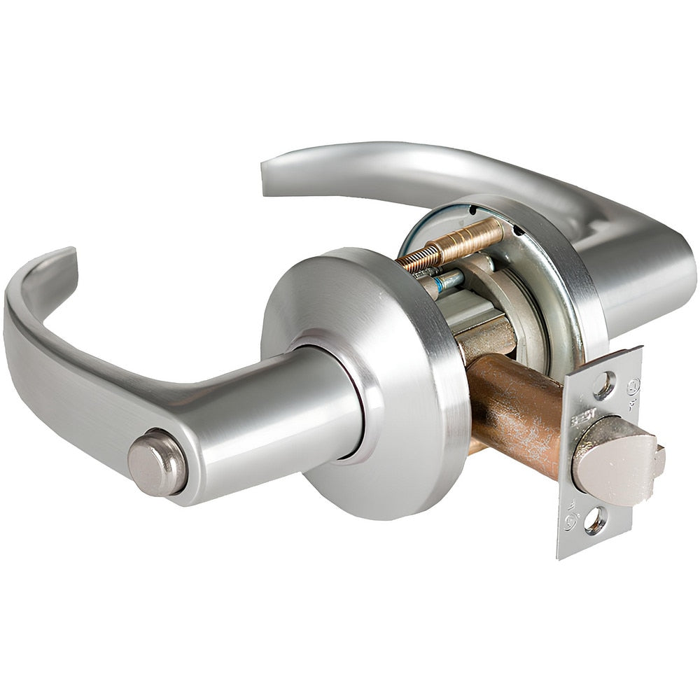 Lever Locksets; Lockset Type: Privacy; Key Type: Keyed Different; Back Set: 2-3/4; Cylinder Type: Non-Keyed; Material: Metal; Door Thickness: 1-3/4 to 2-1/4; Finish: Satin Chrome