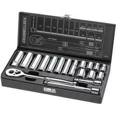 Socket Sets; Set Type: Ratchet & Socket Set; Measurement Type: Fractional Inch; Drive Size: 3/8; Minimum Size (Inch): 3/8