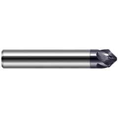 Chamfer Mill: 1/4" Dia, 1/4" Shank Dia, 5 Flute, Solid Carbide, Single End