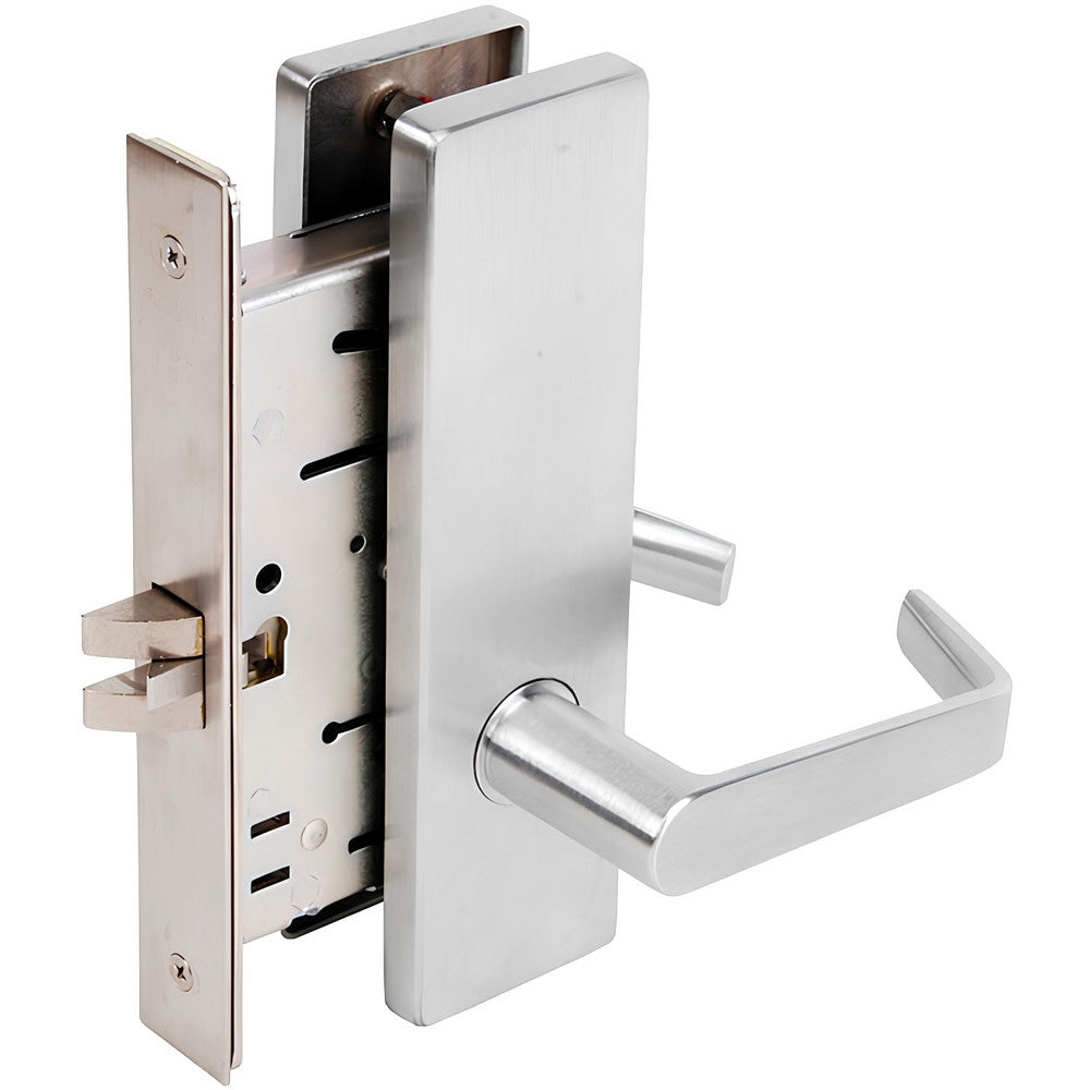 Lever Locksets; Lockset Type: Passage; Key Type: Keyed Different; Back Set: 2-3/4; Cylinder Type: None; Material: Metal; Door Thickness: 1-3/4; Finish: Satin Chrome