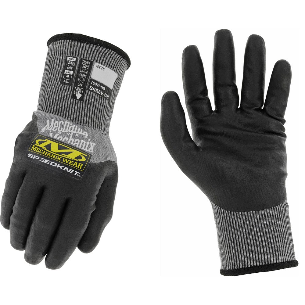 Cut & Abrasion-Resistant Gloves: Speedknit S45EE58, Size Medium, ANSI Cut A6, ANSI Puncture 0, Foam Nitrile, HPPE & Acrylic