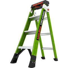 3 Step Fiberglass Foldable Step Ladder: Type IAA 375 lb Capacity 4' Height