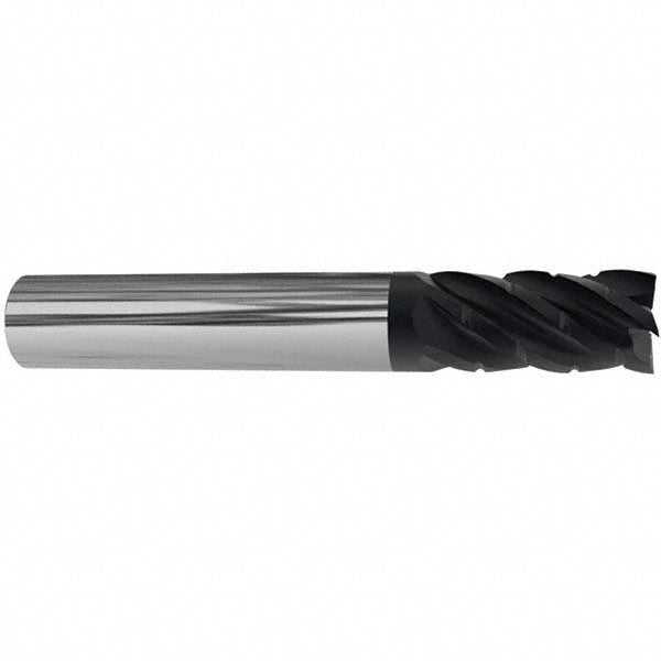 Corner Radius End Mill: 1" Dia, 3-1/4" LOC, 0.0600" Radius, 5 Flute, Solid Carbide