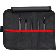 Tweezer & Tong Sets; Material: Stainless Steel; Number of Pieces: 5; Container Type: Pouch; Magnetic: No; Includes: 92 58 74 ESD, 92 28 71 ESD, 92 28 69 ESD, 92 28 70 ESD, 92 38 75 ESD; Insulated: No