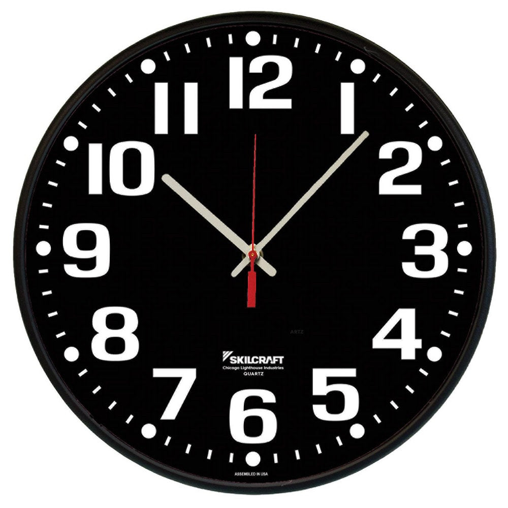 Brush Bridles; 12.75DIA HIGH CONTRAST QUARTZ WALL CLOCK