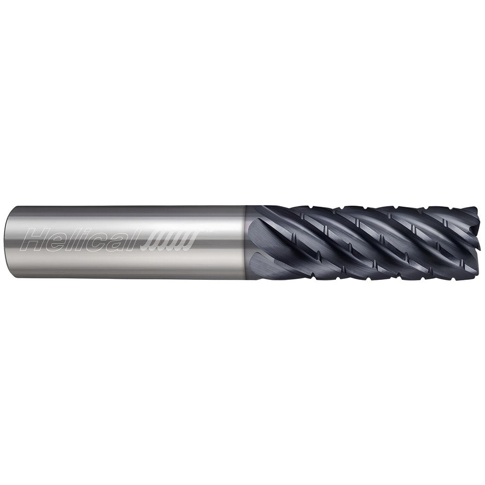 Corner Radius End Mill: 3/8" Dia, 1-1/2" LOC, 40 deg Helix, Bright/Uncoated Coated, Uncoated, Corner Radius End, Centercutting Series H40ALV-3