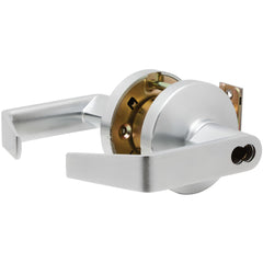 Lever Locksets; Lockset Type: Storeroom; Key Type: Keyed Different; Back Set: 2-3/4; Cylinder Type: Less Core; Material: Metal; Door Thickness: 1-3/4 to 2-3/4; Finish: Satin Chrome