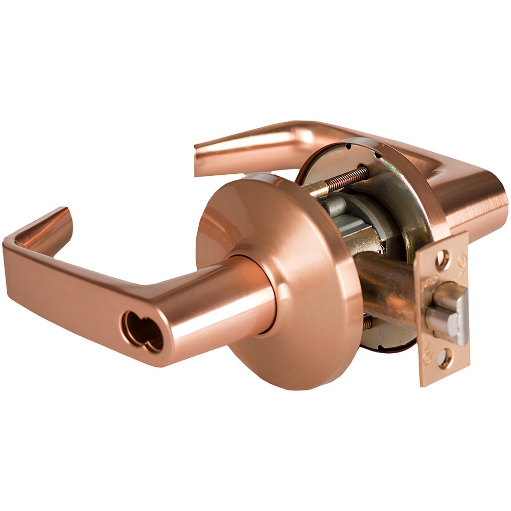 Lever Locksets; Lockset Type: Storeroom; Key Type: Keyed Different; Back Set: 2-3/4; Cylinder Type: Less Core; Material: Metal; Door Thickness: 1-3/4 to 2-1/4; Finish: Satin Bronze