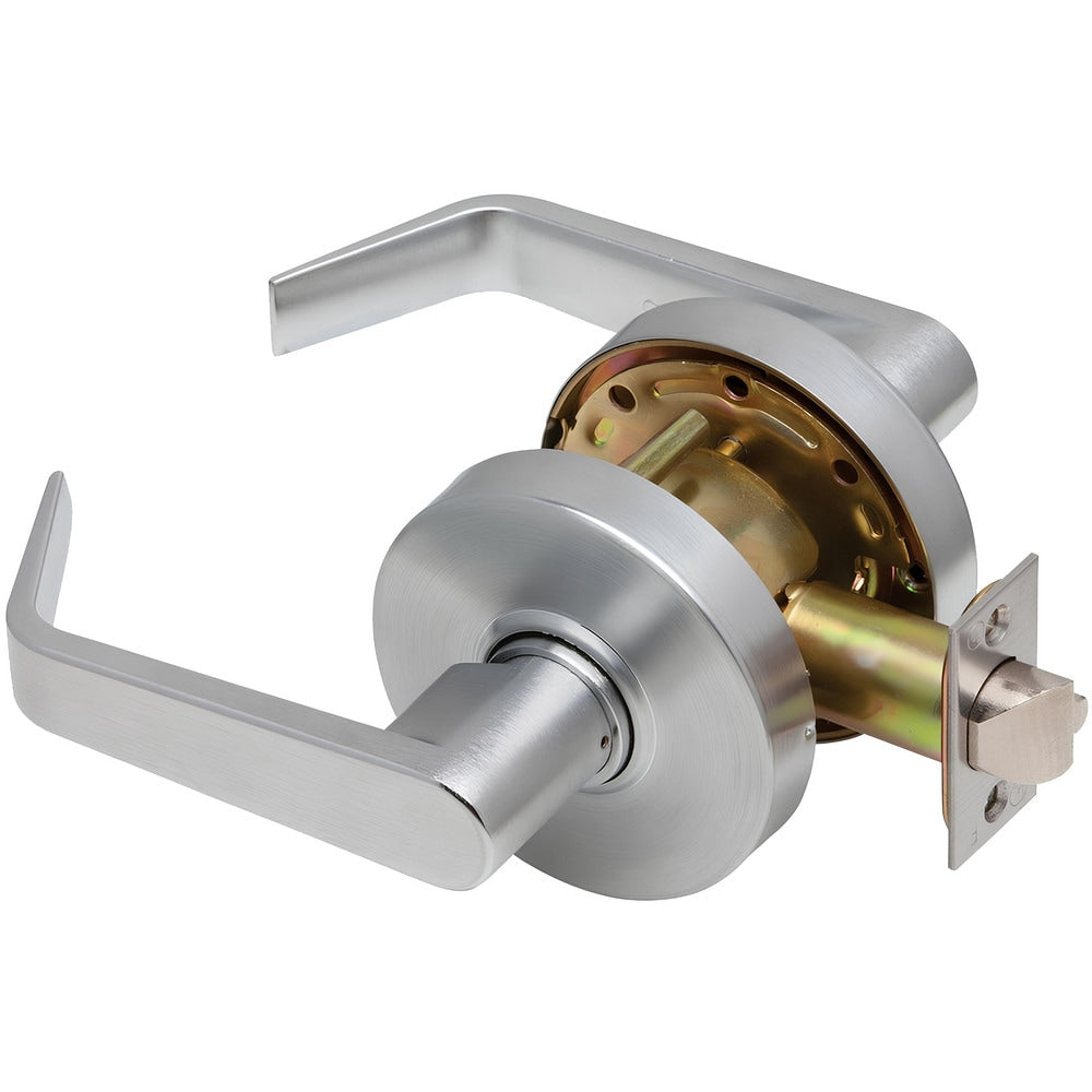 Lever Locksets; Lockset Type: Passage; Key Type: Keyed Different; Back Set: 2-3/4; Cylinder Type: Non-Keyed; Material: Metal; Door Thickness: 1-3/8 to 2; Finish: Satin Chrome