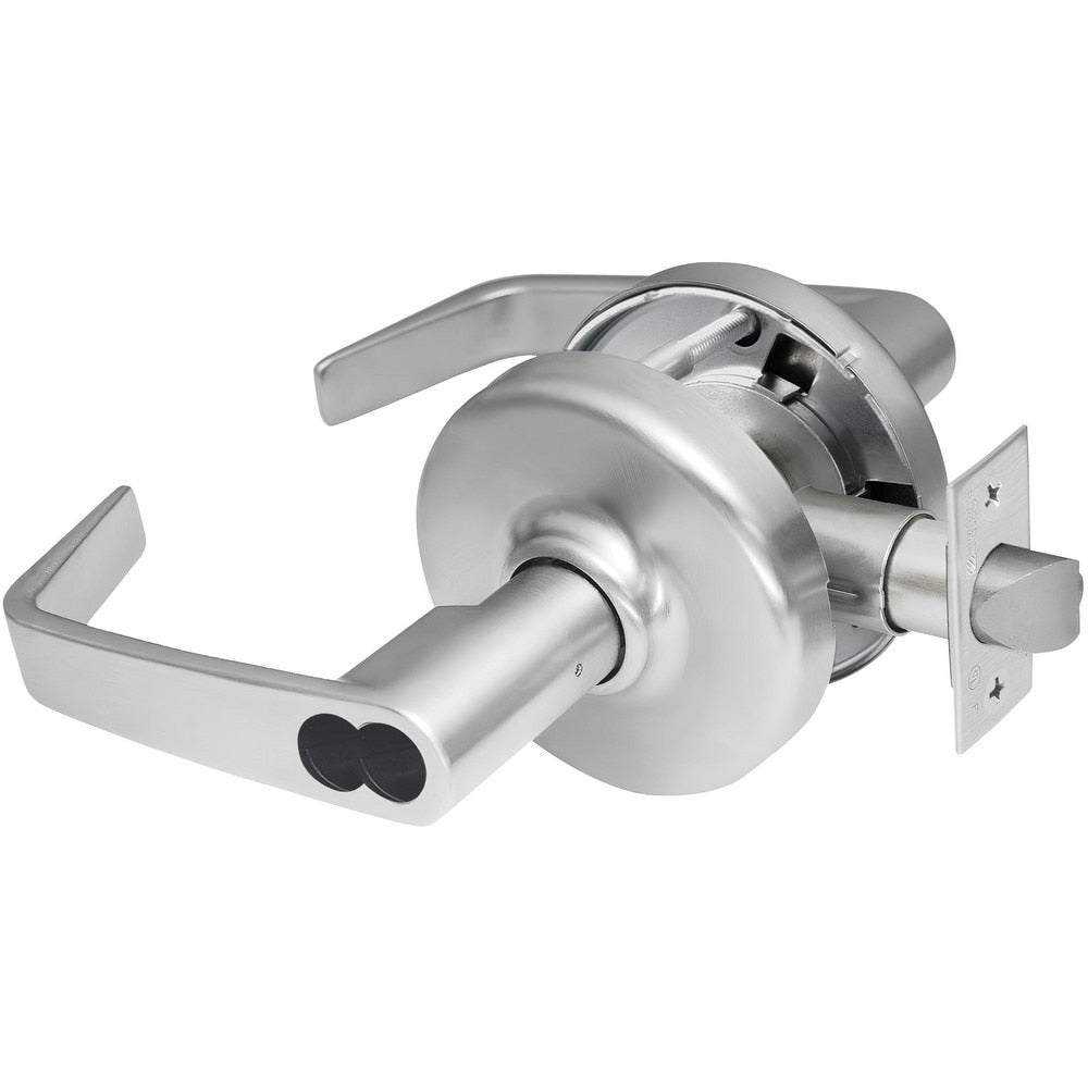 Lever Locksets; Lockset Type: Entrance; Key Type: Keyed Different; Back Set: 2-3/4; Cylinder Type: Less Core; Material: Metal; Door Thickness: 1-3/4; Finish: Satin Chrome