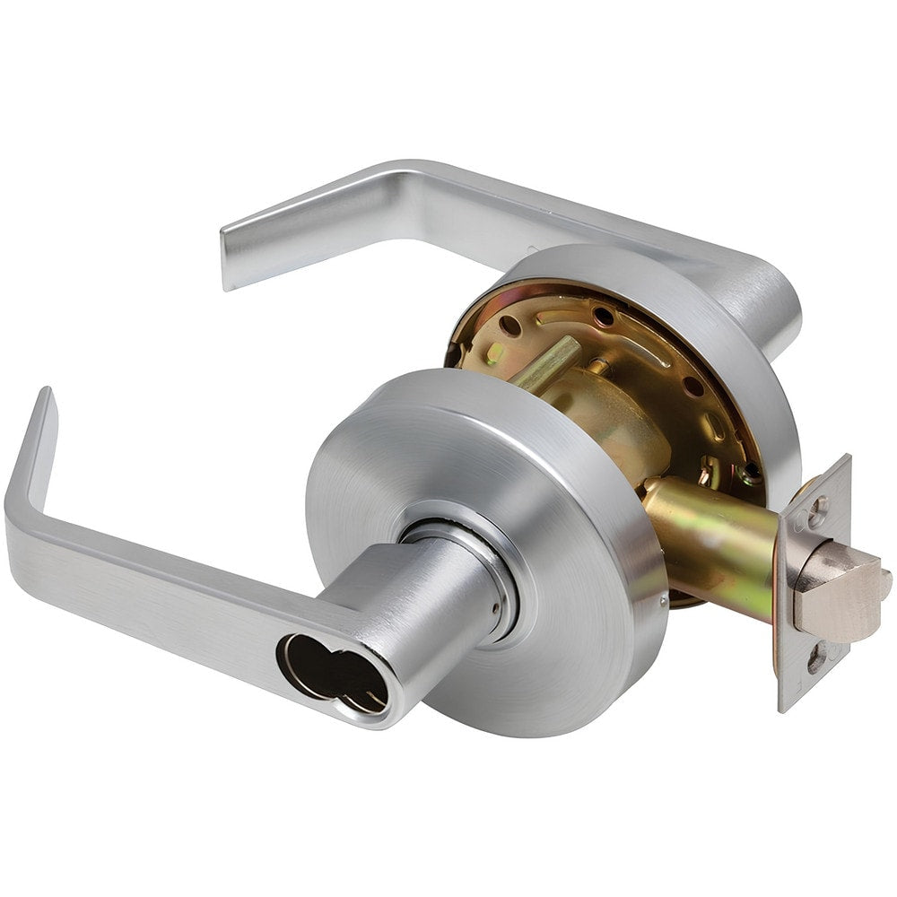 Lever Locksets; Lockset Type: Storeroom; Key Type: Keyed Different; Back Set: 2-3/4; Cylinder Type: Less Core; Material: Metal; Door Thickness: 1-3/8 to 2; Finish: Satin Chrome