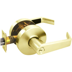 Lever Locksets; Lockset Type: Entrance; Key Type: Keyed Different; Back Set: 2-3/4; Cylinder Type: Conventional; Material: Metal; Door Thickness: 1-3/8 to 1/3-4; Finish: Bright Brass