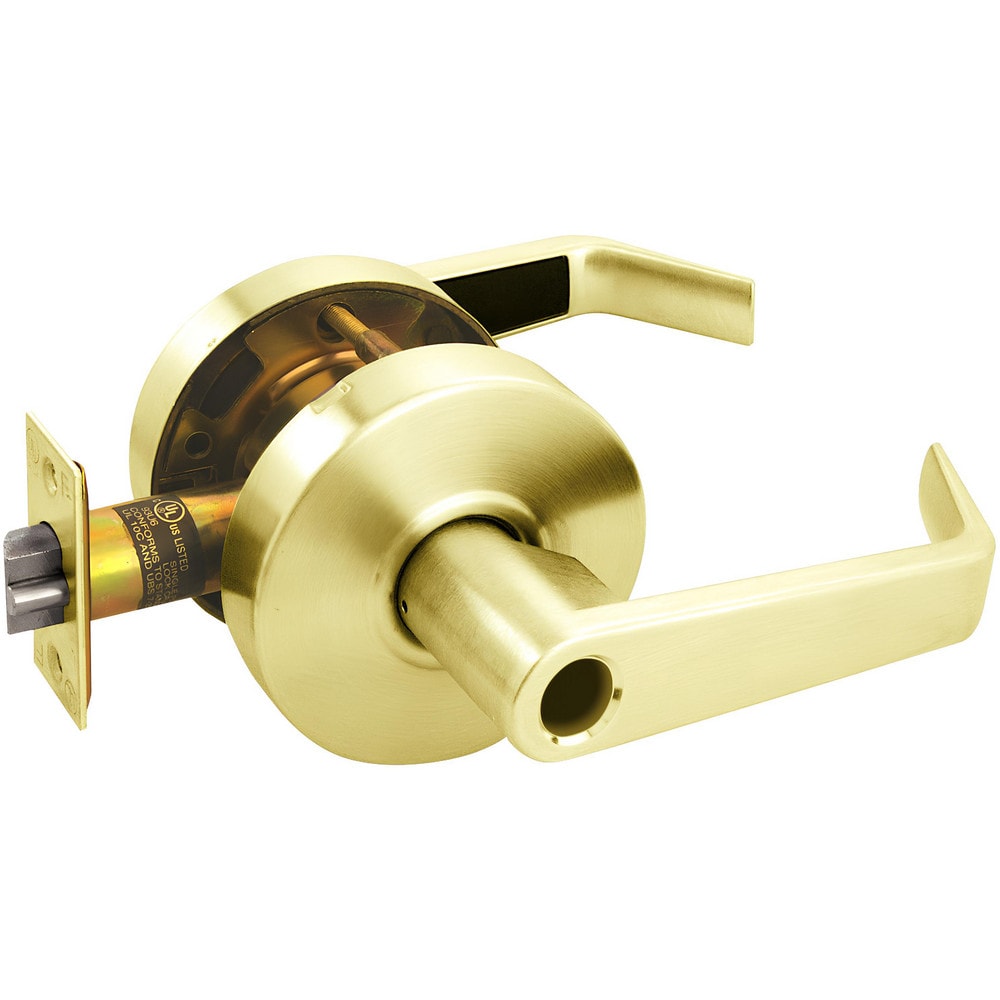 Lever Locksets; Lockset Type: Entrance; Key Type: Keyed Different; Back Set: 2-3/4; Cylinder Type: Less Core; Material: Metal; Door Thickness: 1-3/8 to 1/3-4; Finish: Bright Brass