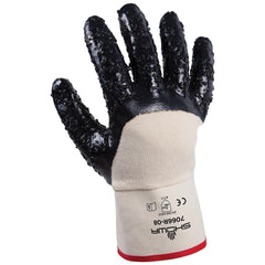 Work Gloves: SHOWA 7066R, Nitrile-Coated Cotton Knit & Nitrile, Industrial