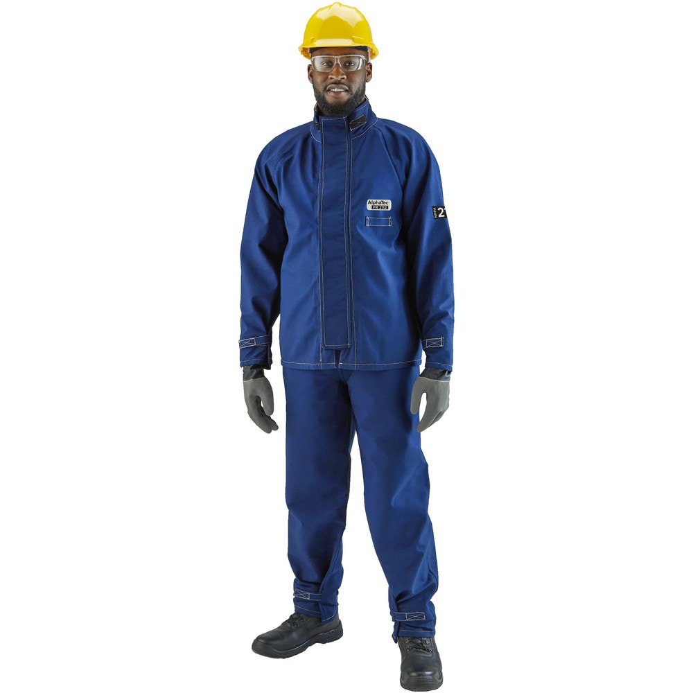 Rain & Chemical Resistant  Jacket:  5X-Large,  Blue,  55-58" Chest,  Nomex