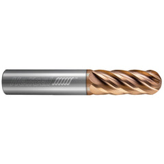 Ball End Mill: 1/8" Dia, 5/8" LOC, 6 Flute, Solid Carbide