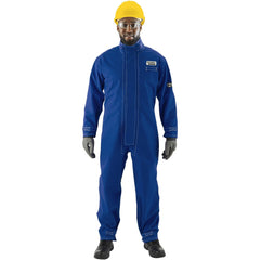 Non-Disposable Rain & Chemical-Resistant Coveralls: Chemical, Size 2X-Large, Blue, Nomex