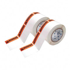 Label Maker Label: Black & Orange on White, Polyester, 500 per Roll