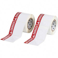 Label Maker Label: Black & Red on White, Polyester, 500 per Roll