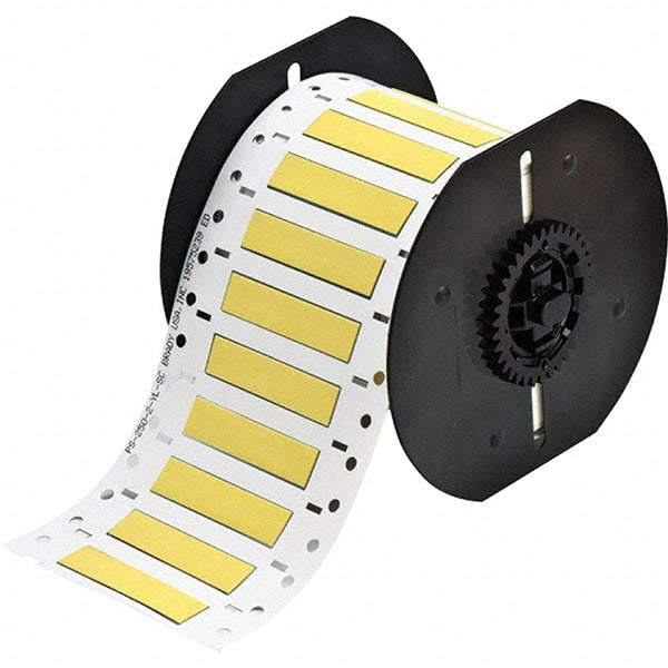 Label Maker Label: Yellow, Polyolefin, 500 per Roll