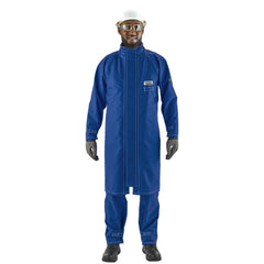 Rain & Chemical Resistant  Coat:  Small,  Blue,  33-36" Chest,  Nomex