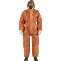 Disposable Coveralls: Size 2X-Large, 0.2569 oz, Multi-Layer Non-Woven Barrier Laminate Fabric, Double Zipper & Elastic Closure