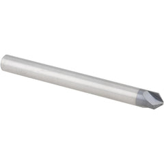 Chamfer Mill: 1/4" Dia, 1/4" Shank Dia, 50 deg, 3 Flute, Solid Carbide, Single End