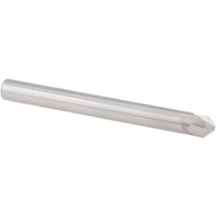 Chamfer Mill: 1/4" Dia, 1/4" Shank Dia, 45 deg, 3 Flute, Solid Carbide, Single End